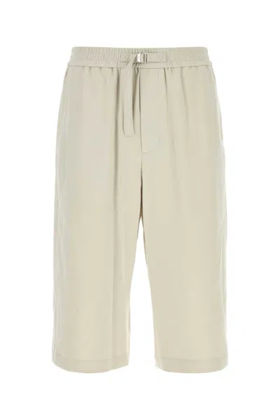 Ami Alexandre Mattiussi Ami Paris Chalk Cotton Bermuda Shorts In Neutral