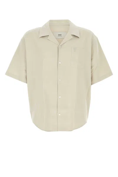 Ami Alexandre Mattiussi Ami Paris Chalk Cotton Shirt In Neutral
