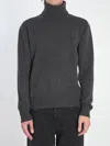 Ami Alexandre Mattiussi Ami Paris Charcoal Cashmere Blend Sweater In Gray