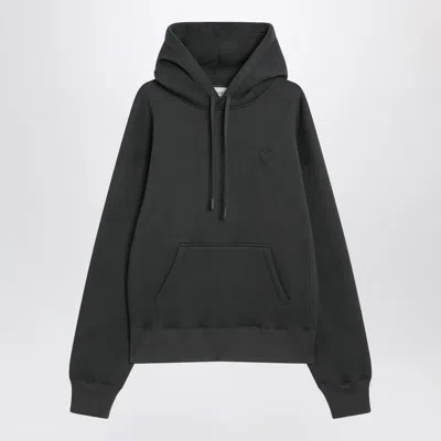 AMI ALEXANDRE MATTIUSSI AMI PARIS  CHARCOAL GREY AMI DE COEUR SWEATSHIRT