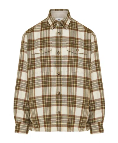 AMI ALEXANDRE MATTIUSSI AMI PARIS CHECKED LONG-SLEEVED SHIRT