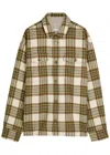 Ami Alexandre Mattiussi Checked Wool Overshirt Featuring Buttoned Cuffs In Brown