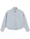 Ami Alexandre Mattiussi Ami Paris Chemise Cropped Oversize Col Button In Blue