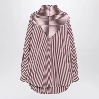 Ami Alexandre Mattiussi Ami Paris Cherry-coloured Striped Bandana Shirt In Animal Print