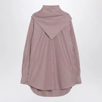 AMI ALEXANDRE MATTIUSSI AMI PARIS CHERRY-COLOURED STRIPED BANDANA SHIRT WOMEN