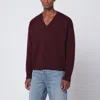 Ami Alexandre Mattiussi Ami Paris Cherry-coloured Wool And Cashmere Sweater Ami De Coeur Men In Red