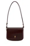 Ami Alexandre Mattiussi Ami Paris Chocolate Leather Paris Paris Crossbody Bag In Burgundy