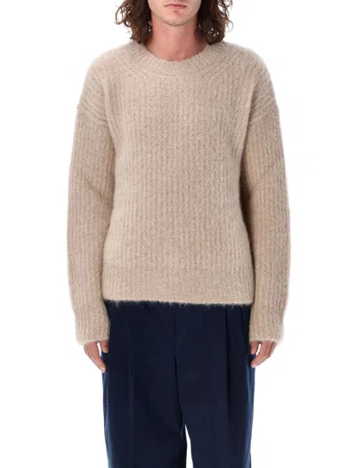 Ami Alexandre Mattiussi Ami Paris Chunky Hair Mohair Sweater In Beige