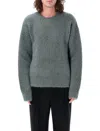 Ami Alexandre Mattiussi Ami Paris Chunky Knitted Crewneck Jumper In Grey