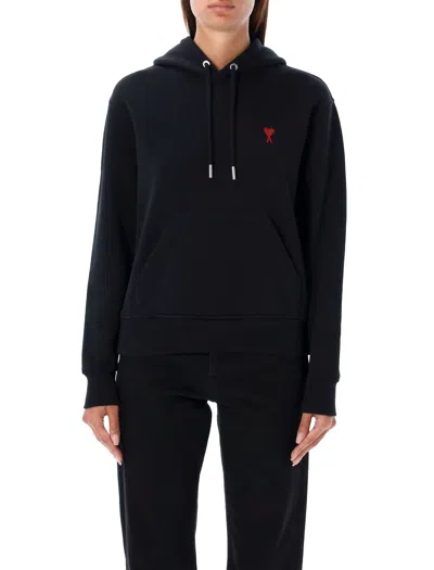 Ami Alexandre Mattiussi Ami Paris Classic Ami De Coeur Hoodie In Black