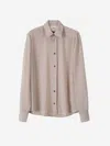 Ami Alexandre Mattiussi Ami Paris Classic Crepe Blouse In Neutral