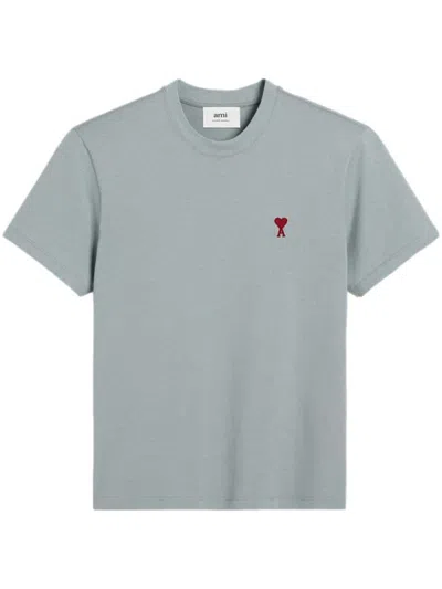 Ami Alexandre Mattiussi Ami Paris Classic Red Adc Tshirt Clothing In Grey