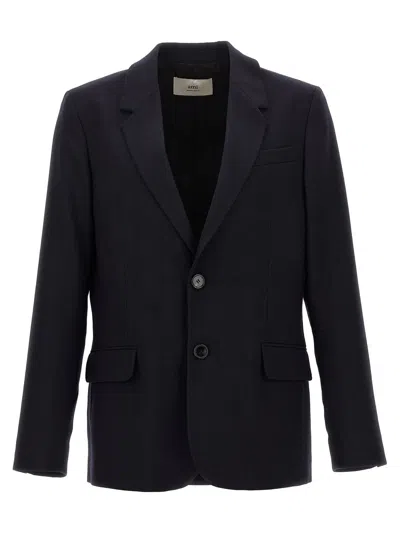 Ami Alexandre Mattiussi Ami Paris Single-breasted Wool Blazer In Blue