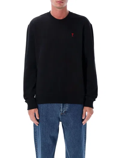 Ami Alexandre Mattiussi Ami Paris Crew Neck Sweater With Logo In Black