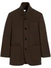 Ami Alexandre Mattiussi Ami High Collar Short Coat In Brown