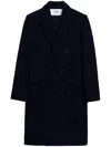 Ami Alexandre Mattiussi Double Breasted Wool Coat In Blue