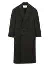 Ami Alexandre Mattiussi Ami Paris Anthracite Grey Double-breasted Wool Coat Men In Black