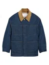 Ami Alexandre Mattiussi Ami Paris Indigo Blue Cotton Padded Worker Jacket In Blue