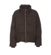 Ami Alexandre Mattiussi Ami De Coeur Logo Puffer Jacket In Brown