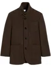 Ami Alexandre Mattiussi Ami High Collar Short Coat In Brown