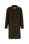 Ami Alexandre Mattiussi Ami Paris De Coeur Single-breasted Car Coat In Dark Coffee