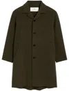 Ami Alexandre Mattiussi Ami Paris De Coeur Single-breasted Car Coat In Dark Coffee
