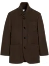 Ami Alexandre Mattiussi Ami High Collar Short Coat In Dark Coffee