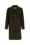 Ami Alexandre Mattiussi Ami Paris De Coeur Single-breasted Car Coat In Darkcoffee