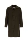 Ami Alexandre Mattiussi Ami Paris De Coeur Single-breasted Car Coat In Darkcoffee