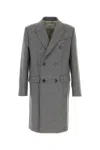 Ami Alexandre Mattiussi Double-breasted Herringbone Virgin Wool-blend Coat In Gray