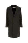 Ami Alexandre Mattiussi Boiled Wool Gabardine Manteau Coat Anthracite In Gray