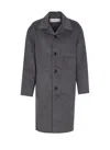 Ami Alexandre Mattiussi Single-breasted Wool Knee-length Coat In Gray