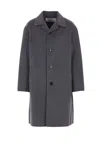 Ami Alexandre Mattiussi Single-breasted Wool Knee-length Coat In Gray