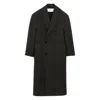 Ami Alexandre Mattiussi Ami Paris Anthracite Grey Double-breasted Wool Coat Men In Black