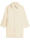 Ami Alexandre Mattiussi Ami Beige Cotton Mid-length Coat In Neutral