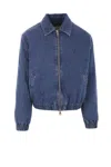 Ami Alexandre Mattiussi Adc Denim Zipped Jacket In Used Blue