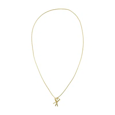 Ami Alexandre Mattiussi Ami Paris Collier Chaine Ami De Coeur In Purple
