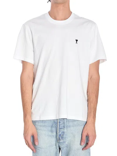 Ami Alexandre Mattiussi Ami Paris Men Ami De Coeur T-shirt In Organic Cotton Jersey In White