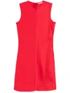 Ami Alexandre Mattiussi Distressed Finish Mini Dress In Coquelicot