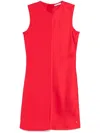 Ami Alexandre Mattiussi Distressed Finish Mini Dress In Coquelicot