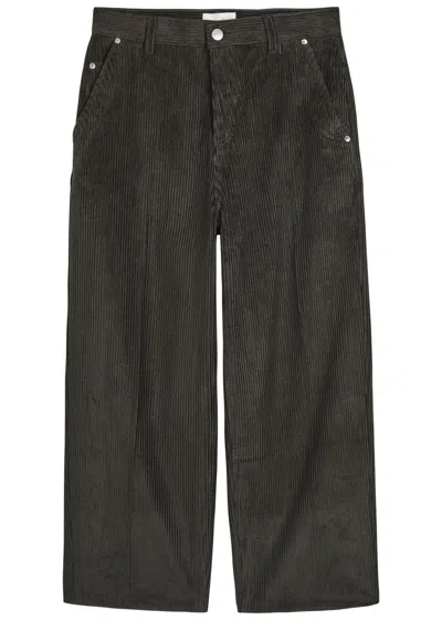 Ami Alexandre Mattiussi Ami Paris Corduroy Straight-leg Trousers In Gray