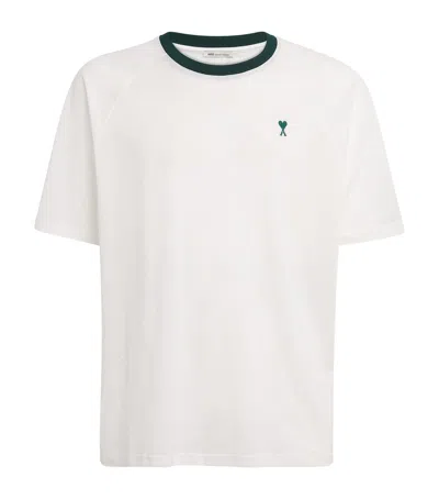 Ami Alexandre Mattiussi Ami Paris Cotton Ami De Coeur T-shirt In White