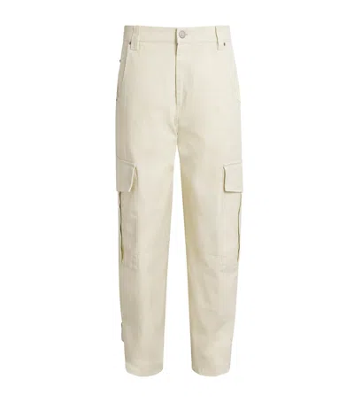 Ami Alexandre Mattiussi Ami Paris Cotton Baggy Cargo Trousers In Ivory