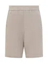 Ami Alexandre Mattiussi Ami Paris Cotton Bermuda Shorts With Logo In Beige