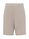 Ami Alexandre Mattiussi Ami Paris Cotton Bermuda Shorts With Logo In Beige
