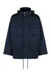 Ami Alexandre Mattiussi Ami Paris Cotton Canvas Mini-parka In Blue