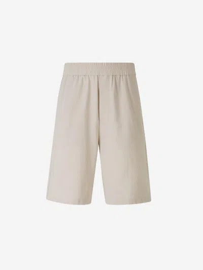 Ami Alexandre Mattiussi Ami Paris Cotton Crepe Bermuda Shorts
