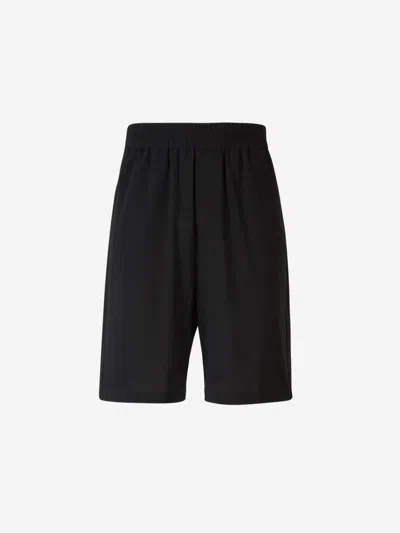 Ami Alexandre Mattiussi Ami Paris Cotton Crepe Bermuda Shorts In Black