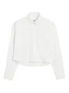 Ami Alexandre Mattiussi White Cotton Ami De Coeur Cropped Oversized Shirt White In White