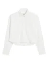 Ami Alexandre Mattiussi White Cotton Ami De Coeur Cropped Oversized Shirt White In White
